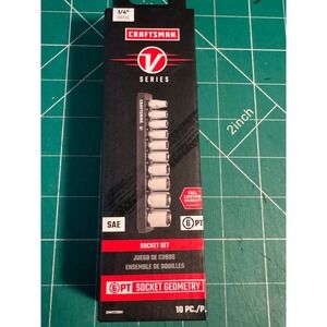 Craftsman V-Series 1/4 Drive SAE 6 Point 10 Piece Socket Set CMMT17300V Magnetic